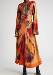 Altuzarra Nikouria Ink Blot Long Sleeve Dress