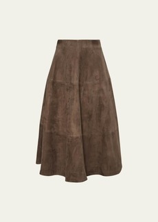 Altuzarra Varda Suede Midi Skirt