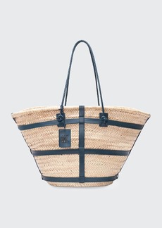 Altuzarra Watermill Large Straw & Leather Tote Bag