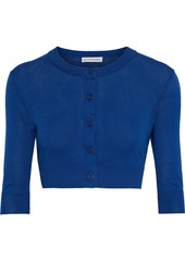 Altuzarra Woman Anita Cropped Silk And Cotton-blend Cardigan Royal Blue