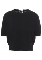 Altuzarra Woman Cropped Wool And Cashmere-blend Top Black