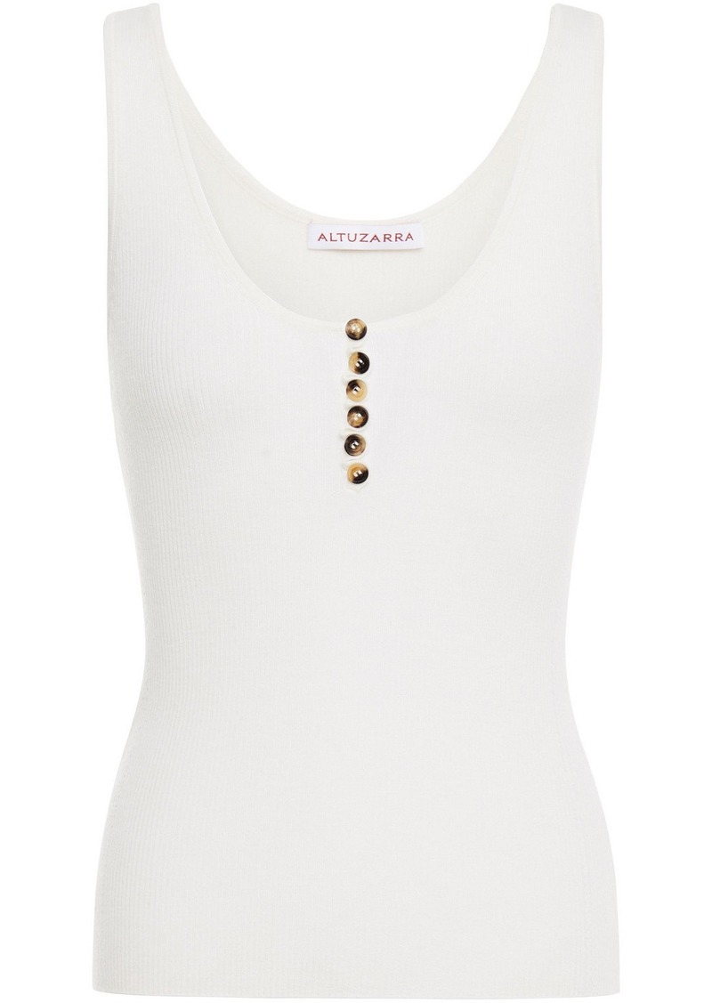 Altuzarra - Ribbed wool and cashmere-blend tank - White - XL