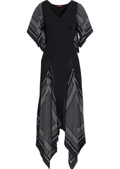 Altuzarra Woman Witchhazel Printed Silk Crepe De Chine And Ribbed Jersey Midi Dress Black