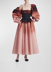 Altuzarra Andrea Gathered Ombre Dress with Shrug