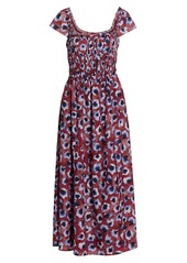 Altuzarra Daisy Floral-Print Shirred Midi Dress