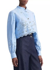 Altuzarra Margot Cotton Eyelet Crop Blouse