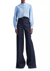 Altuzarra Margot Cotton Eyelet Crop Blouse