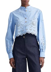 Altuzarra Margot Cotton Eyelet Crop Blouse