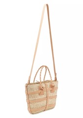 Altuzarra Mini Watermill Straw & Leather Tote Bag