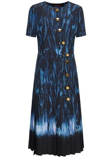 Altuzarra Myrtle Printed Satin S/s Midi Dress