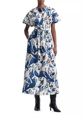 Altuzarra Paulina Geometric Puff-Sleeve Maxi Dress