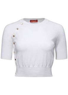Altuzarra short-sleeve knitted crop top
