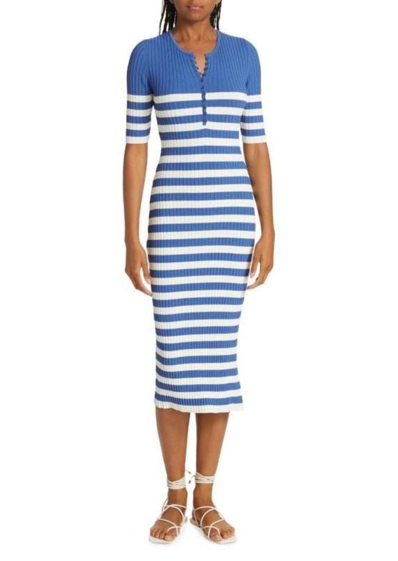 Altuzarra Striped Ribbed Midi Dress