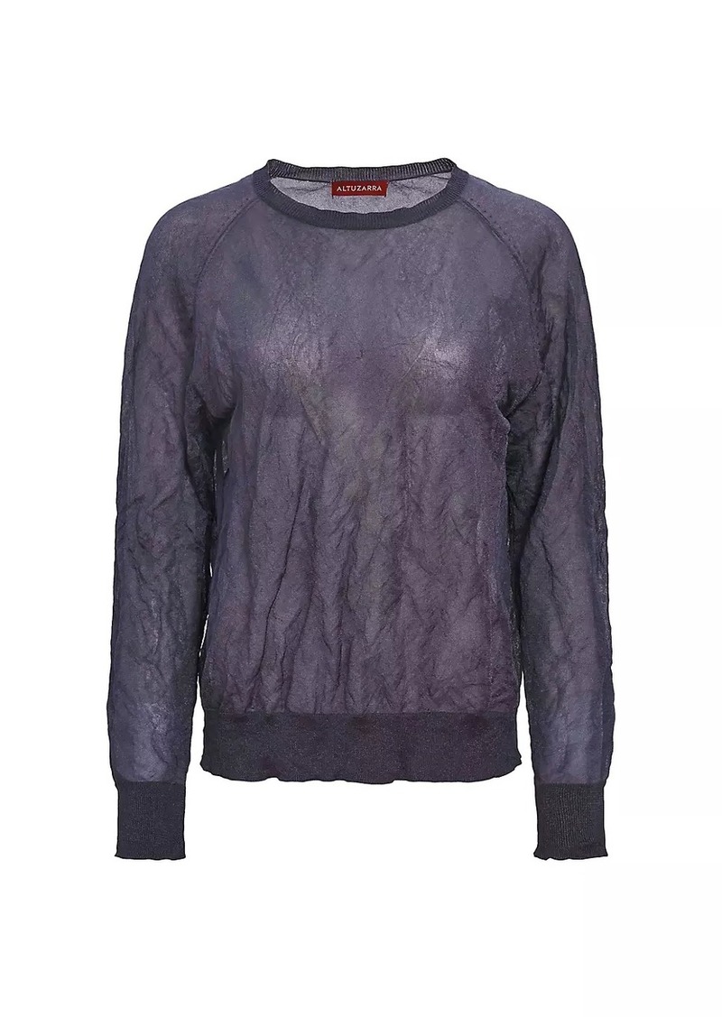 Altuzarra Terry Semi-Sheer Crinkle Sweater