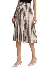 Altuzarra Tullius Tie-Dye Stripe Pleated Midi-Skirt