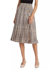 Altuzarra Tullius Tie-Dye Stripe Pleated Midi-Skirt