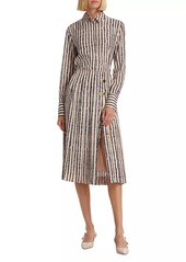 Altuzarra Tullius Tie-Dye Stripe Pleated Midi-Skirt