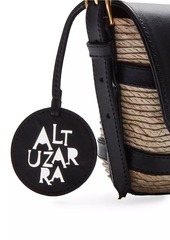 Altuzarra Watermill Straw & Leather Shoulder Flap Bag