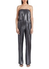 Amanda Uprichard Collina Plissé Strapless Jumpsuit