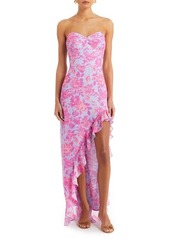 Amanda Uprichard Eden Floral Strapless Gown