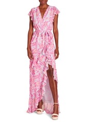 Amanda Uprichard Johanna Floral Faux Wrap Maxi Dress