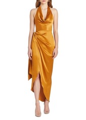 Amanda Uprichard Martine Silk Halter Gown