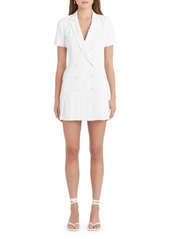 Amanda Uprichard Mesha Pleated Tuxedo Minidress