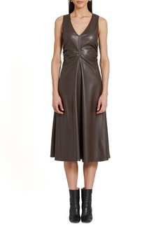 Amanda Uprichard Sabal Faux Leather A-Line Dress