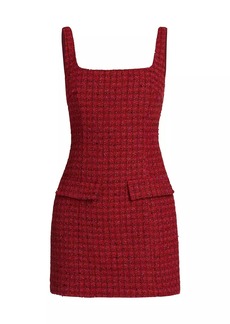 Amanda Uprichard Bethany Check Wool-Blend Skort Romper