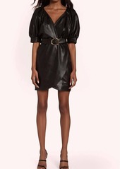 Amanda Uprichard Durand Faux Leather Mini Dress In Black