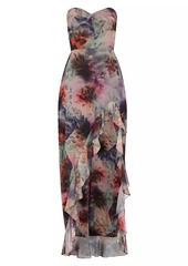 Amanda Uprichard Eden Farah Fleur High-Low Gown