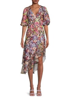 Amanda Uprichard Glenna Floral Asymmetric Midi Dress