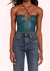 Amanda Uprichard Greca Bodysuit In Pine