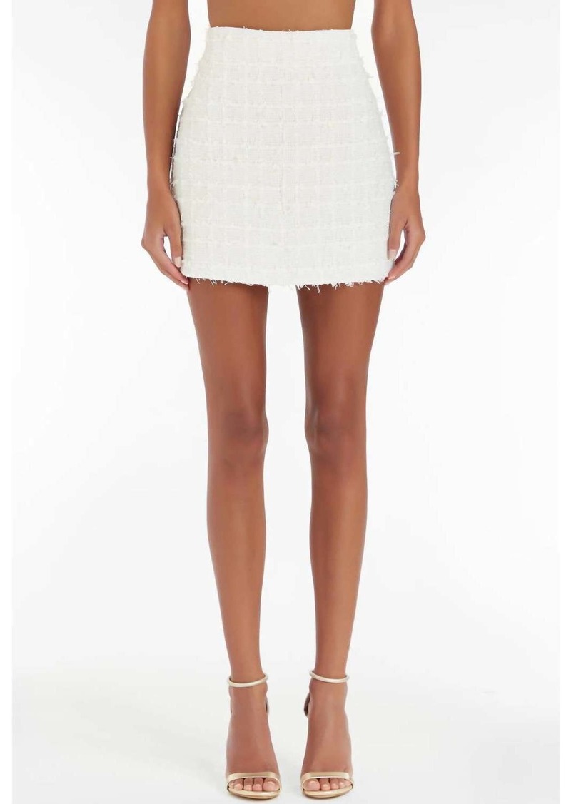 Amanda Uprichard Hope Tweed Skirt In White