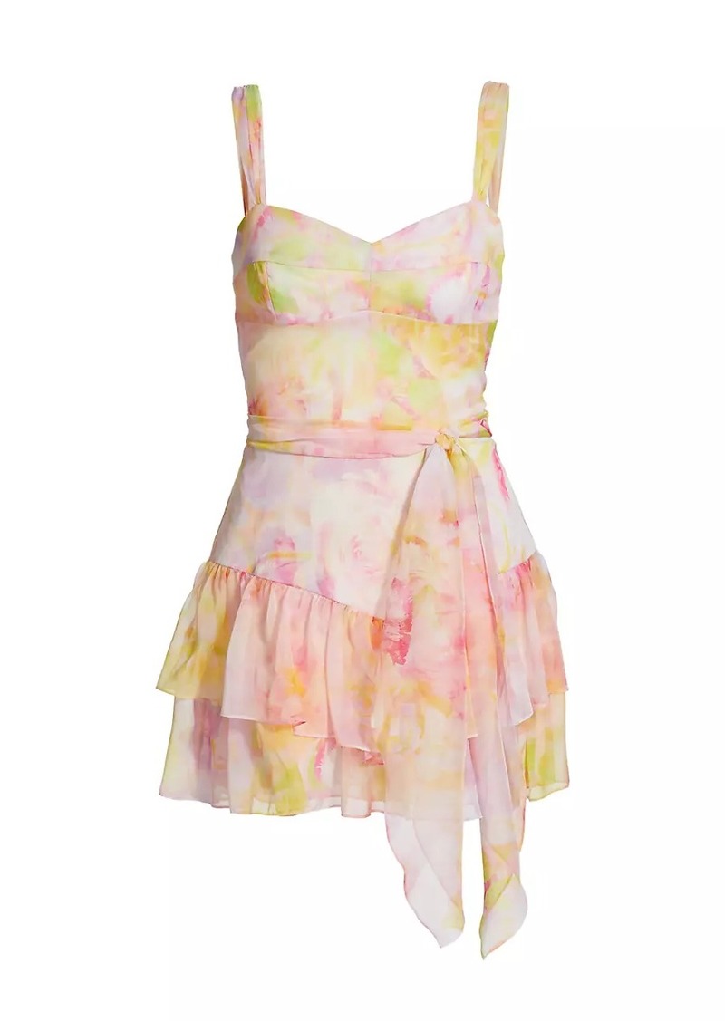 Amanda Uprichard Kendra Floral Ruffled Skort Romper