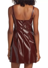 Amanda Uprichard Krisa Faux Patent Leather Minidress