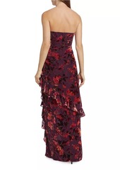 Amanda Uprichard Magnolia Floral Ruffled Maxi Dress