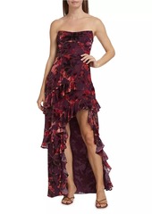 Amanda Uprichard Magnolia Floral Ruffled Maxi Dress