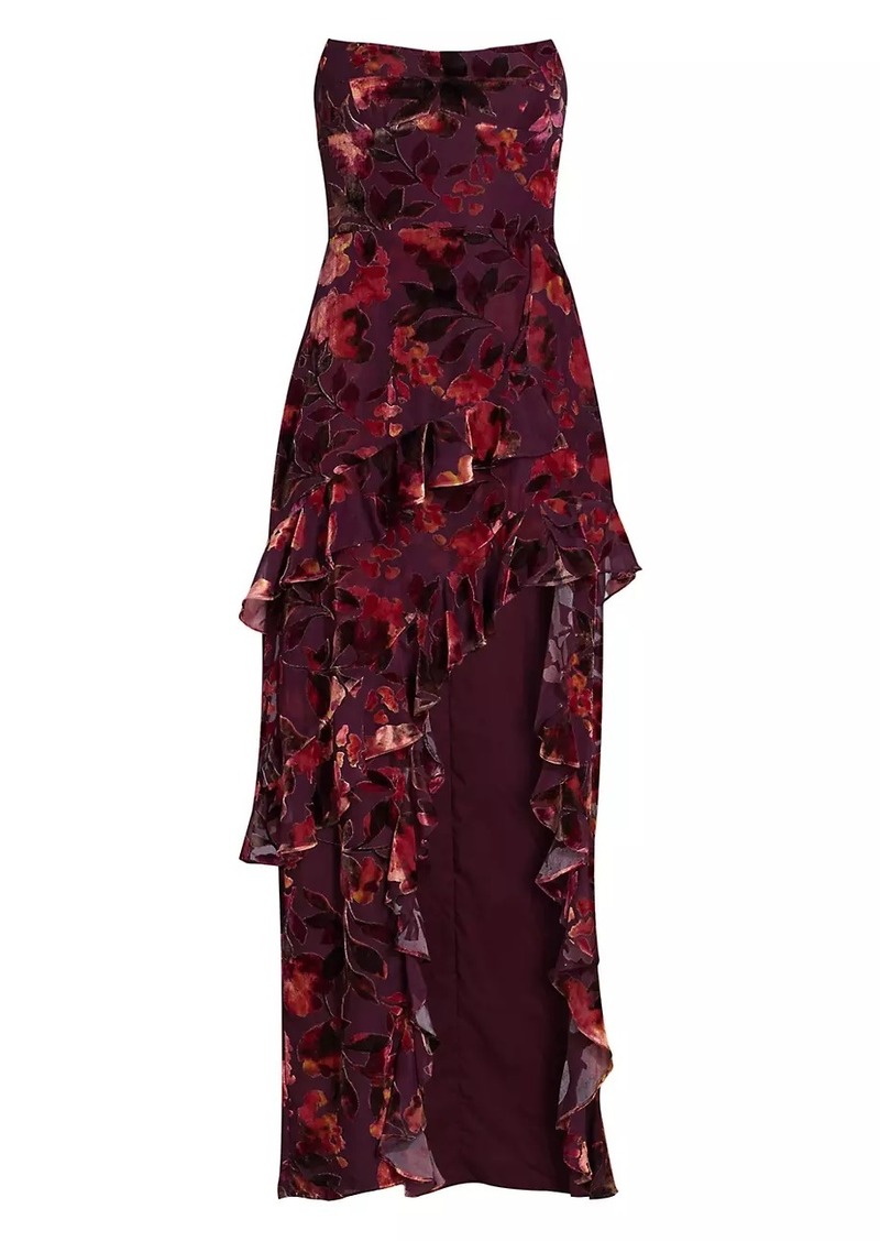 Amanda Uprichard Magnolia Floral Ruffled Maxi Dress