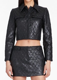 Amanda Uprichard Robbie Faux Leather Jacket In Black