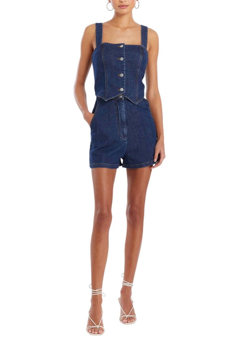 Amanda Uprichard Royston Romper In Heritage Wash