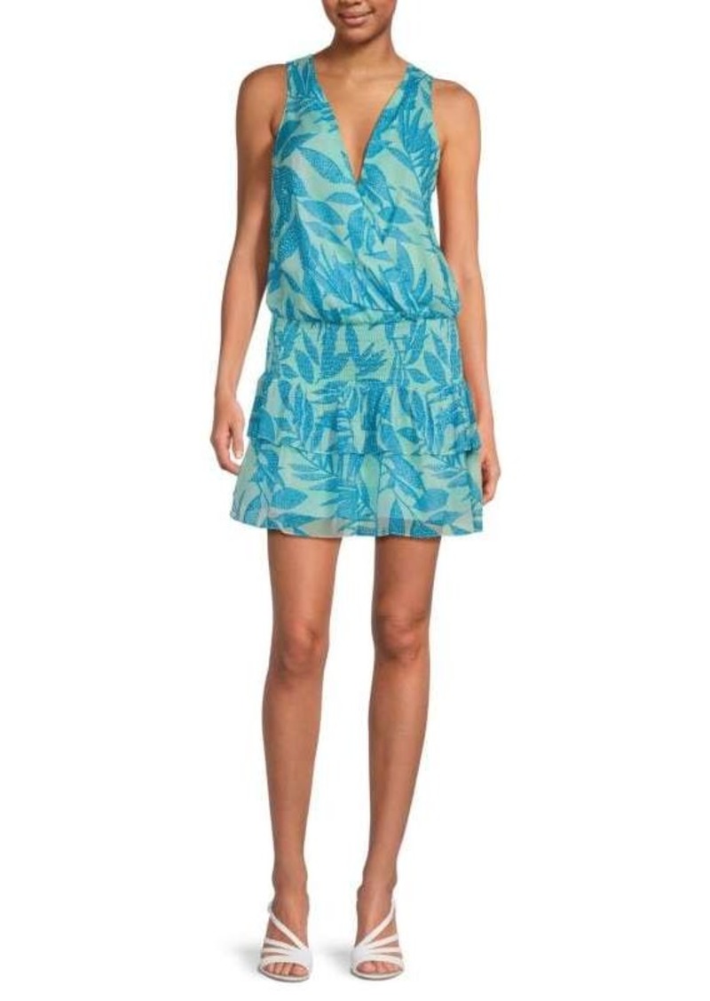 Amanda Uprichard Scottie Leaf Print Mini Dress