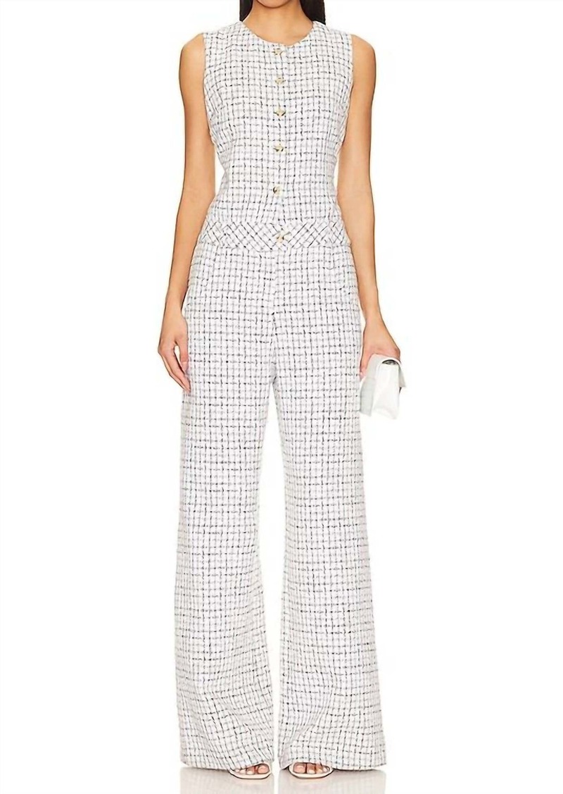 Amanda Uprichard Tori Tweed Jumpsuit In White/black