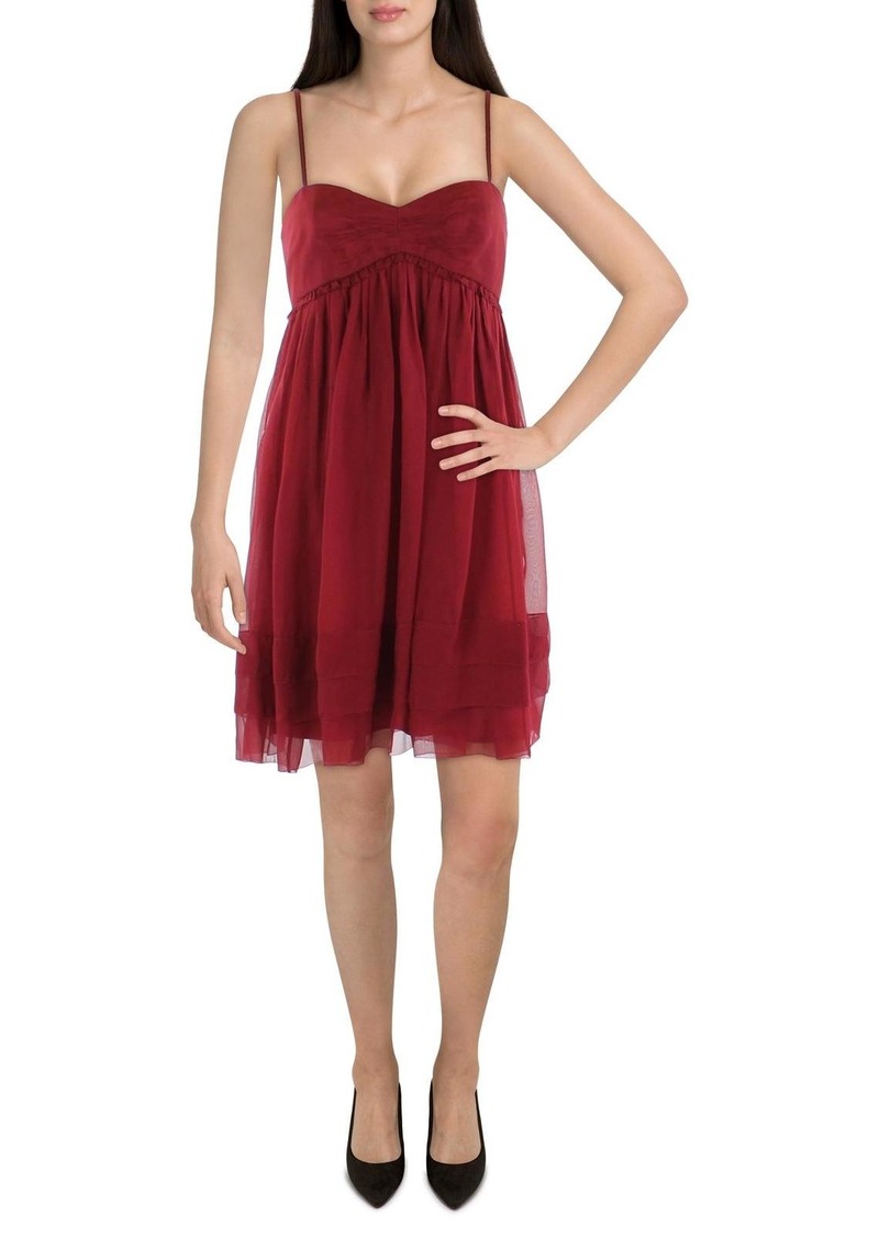 Amanda Uprichard Womens Chiffon Tiered Mini Dress