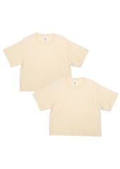 American Apparel Women's Fine Jersey Boxy T-Shirt Style G102 Cream (2-Pack)