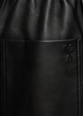 AMI Adc Leather Shorts