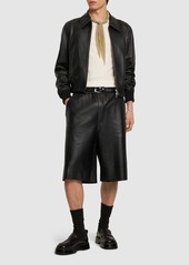 AMI Adc Leather Shorts