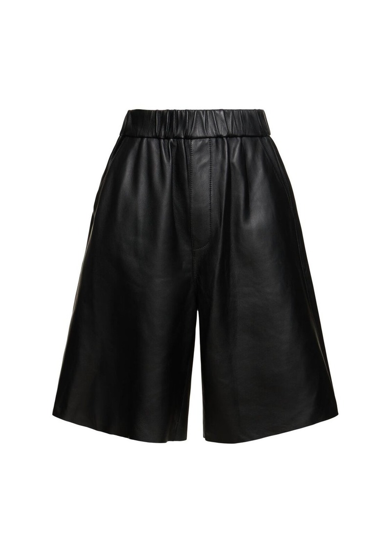 AMI Adc Leather Shorts