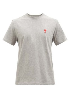 Ami - Ami De Caur-logo Cotton-blend Jersey T-shirt - Mens - Grey