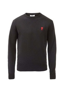 Ami - Ami De Caur-logo Merino-wool Sweater - Mens - Black